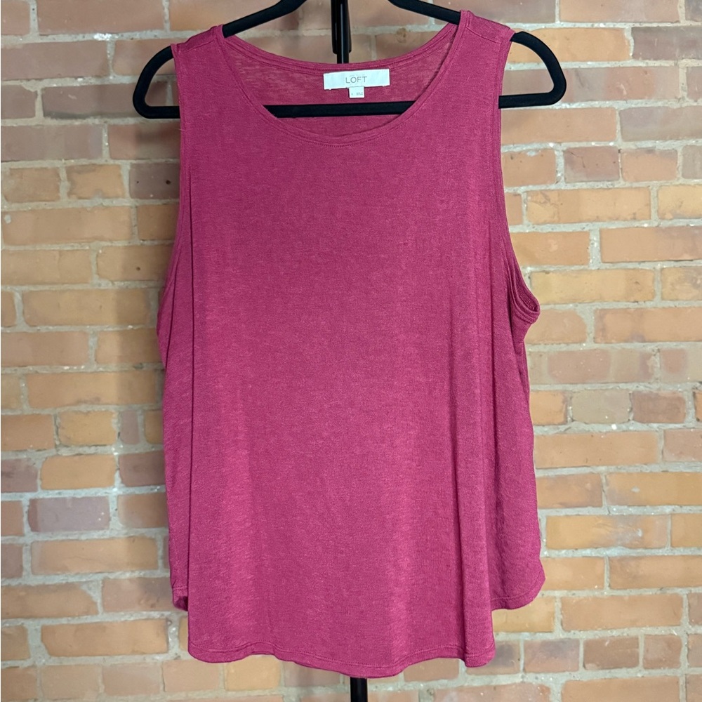 LOFT Women's Pink Sleeveless Top L NWOT
